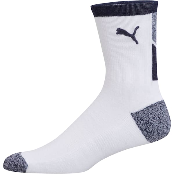 1/2 Terry Men’s Low Crew Socks [2 Pack], WHITE / NAVY, extralarge